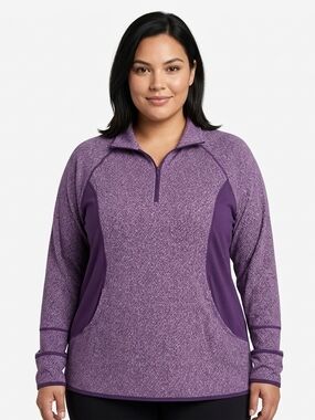 Penningtons Activezine Women’s Purple Half-Zip Pullover